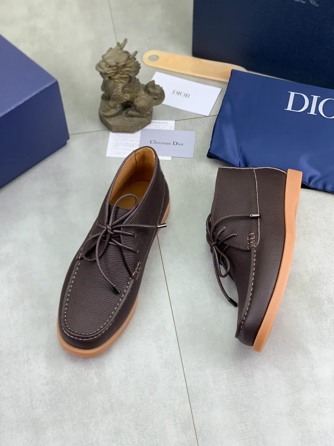 Men's Men's Shoes 💰P580 New Niuli💰High Version 💎💎💎Dior Original! Top Italian purchasing agent! Men's high-top business casual leather shoes, original imported calfskin upper, oiled edges, ultimate texture, gentleman style, imported cowhide lining inside, top-quality original Italian rubber outsole, first-class workmanship, top quality! Size: 39-44 (45 customized)